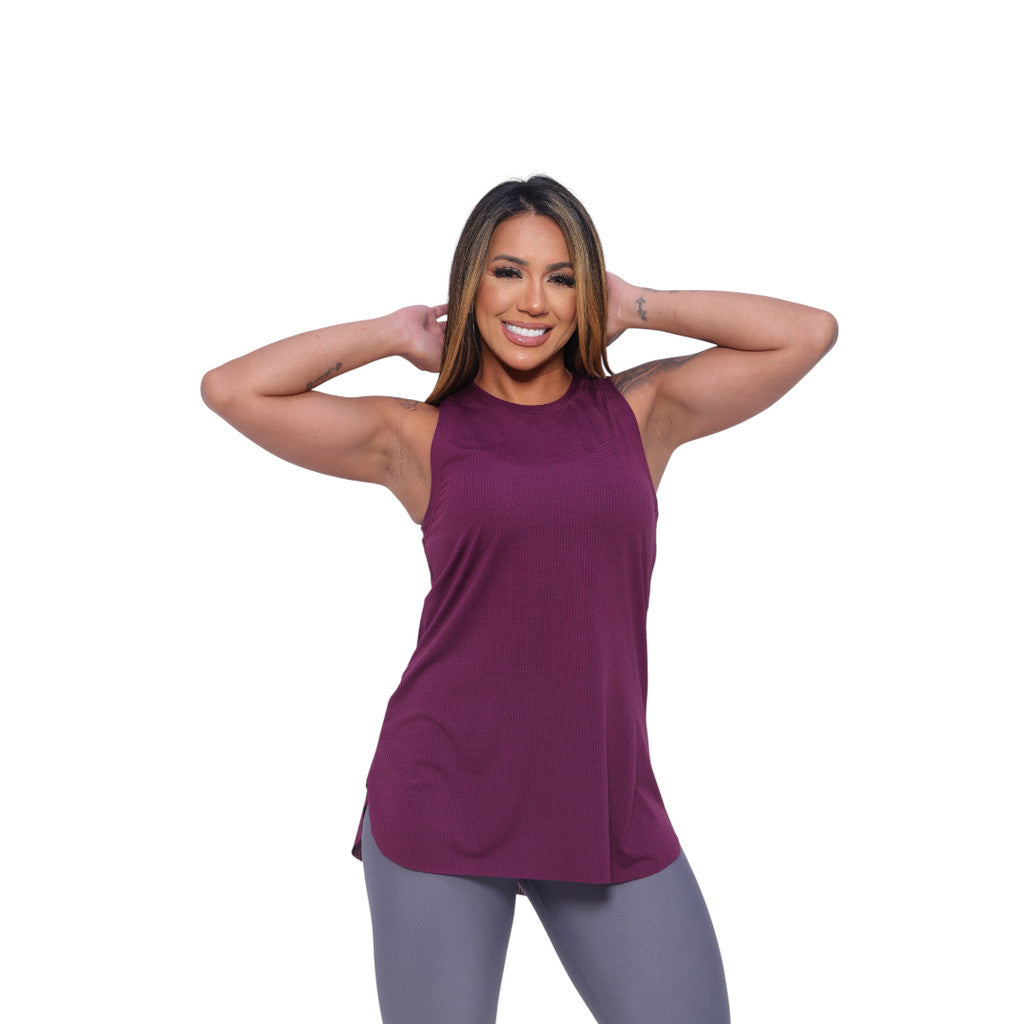 Regata Feminina Fitness Basica Tapa Bumbum Soltinha Academia Crossfit Corrida Malhar Treino